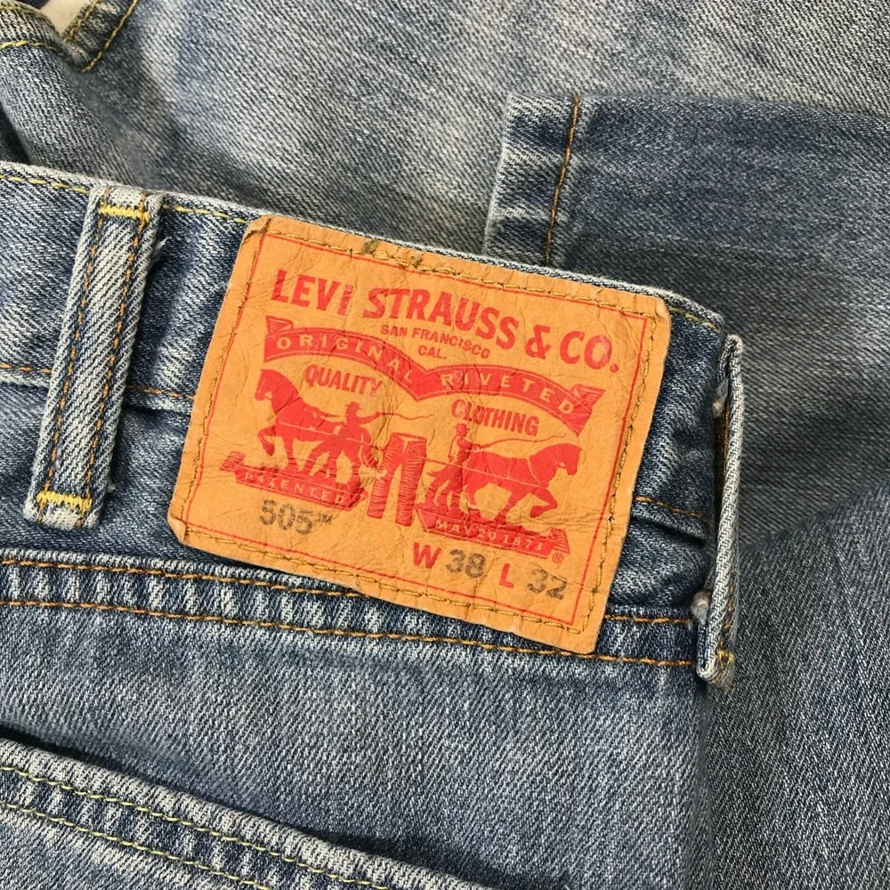 2 Pair of Levi's 505 Jeans Men 38x32 Blue Cotton Mid Rise Work School American